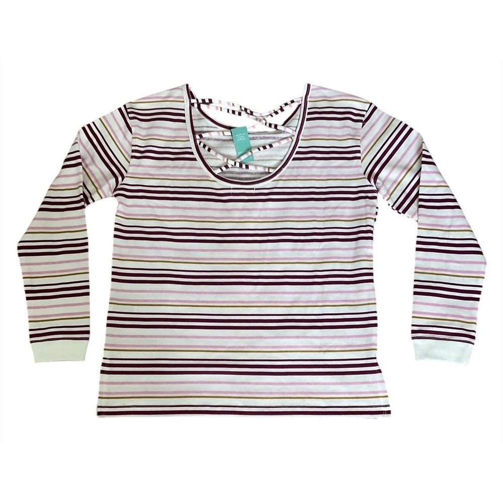 NWT Maurices Sweatshirt Striped Criss Cross Back Relaxed Fit Womens 16W-18W